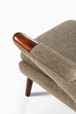 Easy Chair in Rosewood and Reupholstered in Kvadrat Fabric by Hans Wegner, 1950s-SC-2026586