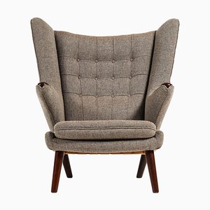 Easy Chair in Rosewood and Reupholstered in Kvadrat Fabric by Hans Wegner, 1950s-SC-2026586