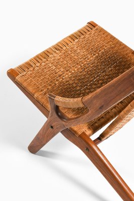 Easy Chair in Teak and Woven Cane attributed to Arne Hovmand-Olsen, 1950s-SC-2024074