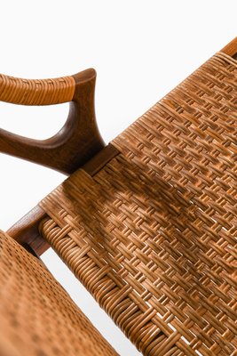 Easy Chair in Teak and Woven Cane attributed to Arne Hovmand-Olsen, 1950s-SC-2024074