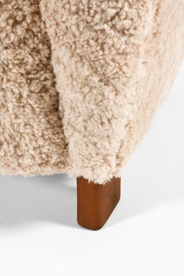 Easy Chairs in Beech & Reupholstered in Sheepskin attributed to Fritz Hansen, 1938, Set of 2-SC-2022135