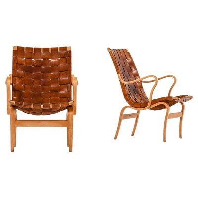 Easy Chairs in Birch and Leather by Bruno Mathsson, 1968, Set of 2-SC-2026575