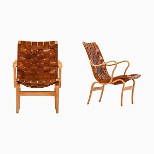 Easy Chairs in Birch and Leather by Bruno Mathsson, 1968, Set of 2-SC-2026575