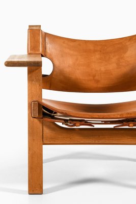 Easy Chairs in Oak and Cognac Brown Leather attributed to Børge Mogensen, 1950s, Set of 2-SC-2022153