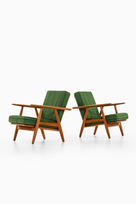 Easy Chairs in Oak with Original Fabric attributed to Hans Wegner, 1950s, Set of 2-SC-2022123