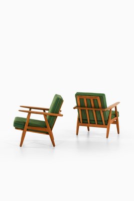 Easy Chairs in Oak with Original Fabric attributed to Hans Wegner, 1950s, Set of 2-SC-2022123