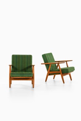 Easy Chairs in Oak with Original Fabric attributed to Hans Wegner, 1950s, Set of 2-SC-2022123