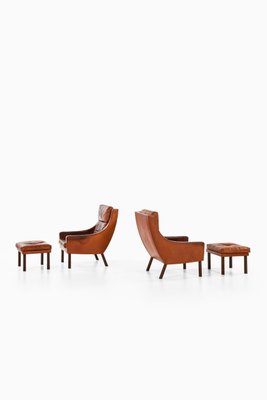 Easy Chairs with Stools by Erik Ole Jørgensen for Selectform, Denmark, Set of 4-SC-858903