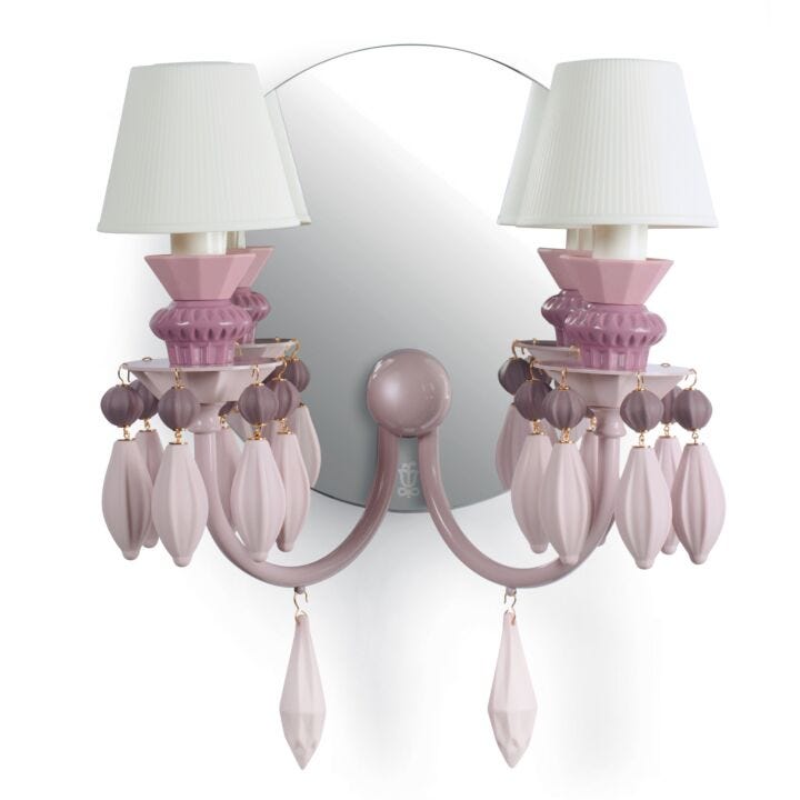 Belle de Nuit 2 Lights Wall Sconce by Lladró #Pink (CE/UK/CCC)
