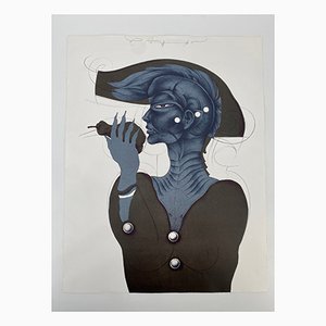 Eberhard Eggers, Eva mit Birne, 1980, Color Lithograph, Framed-CZ-1757982