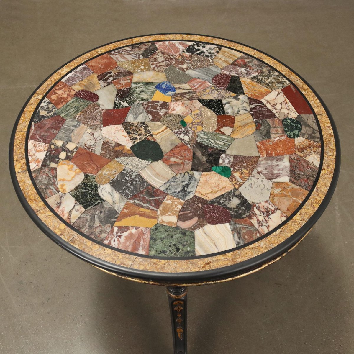 Ebonized Coffee Table with Top in Various Marbles