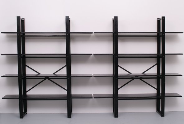 Ebonized Oak Shelving Units by Niels Gammelgaard, Denmark, 1970s, Set of 2-GCG-1215748