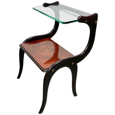 Ebonized Wood & Glass Side Table by Ico & Luisa Parisi, Italy, 1950s-LYQ-1171496