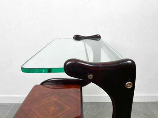 Ebonized Wood & Glass Side Table by Ico & Luisa Parisi, Italy, 1950s-LYQ-1171496