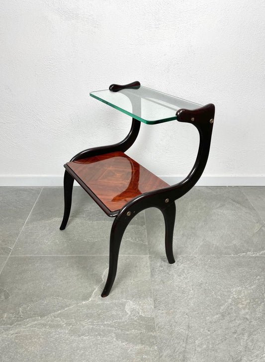 Ebonized Wood & Glass Side Table by Ico & Luisa Parisi, Italy, 1950s