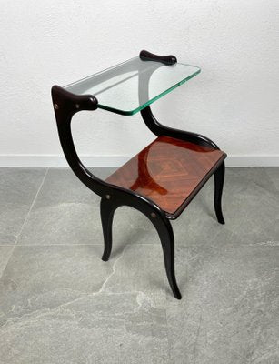 Ebonized Wood & Glass Side Table by Ico & Luisa Parisi, Italy, 1950s-LYQ-1171496