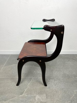 Ebonized Wood & Glass Side Table by Ico & Luisa Parisi, Italy, 1950s-LYQ-1171496