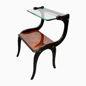 Ebonized Wood & Glass Side Table by Ico & Luisa Parisi, Italy, 1950s-LYQ-1171496