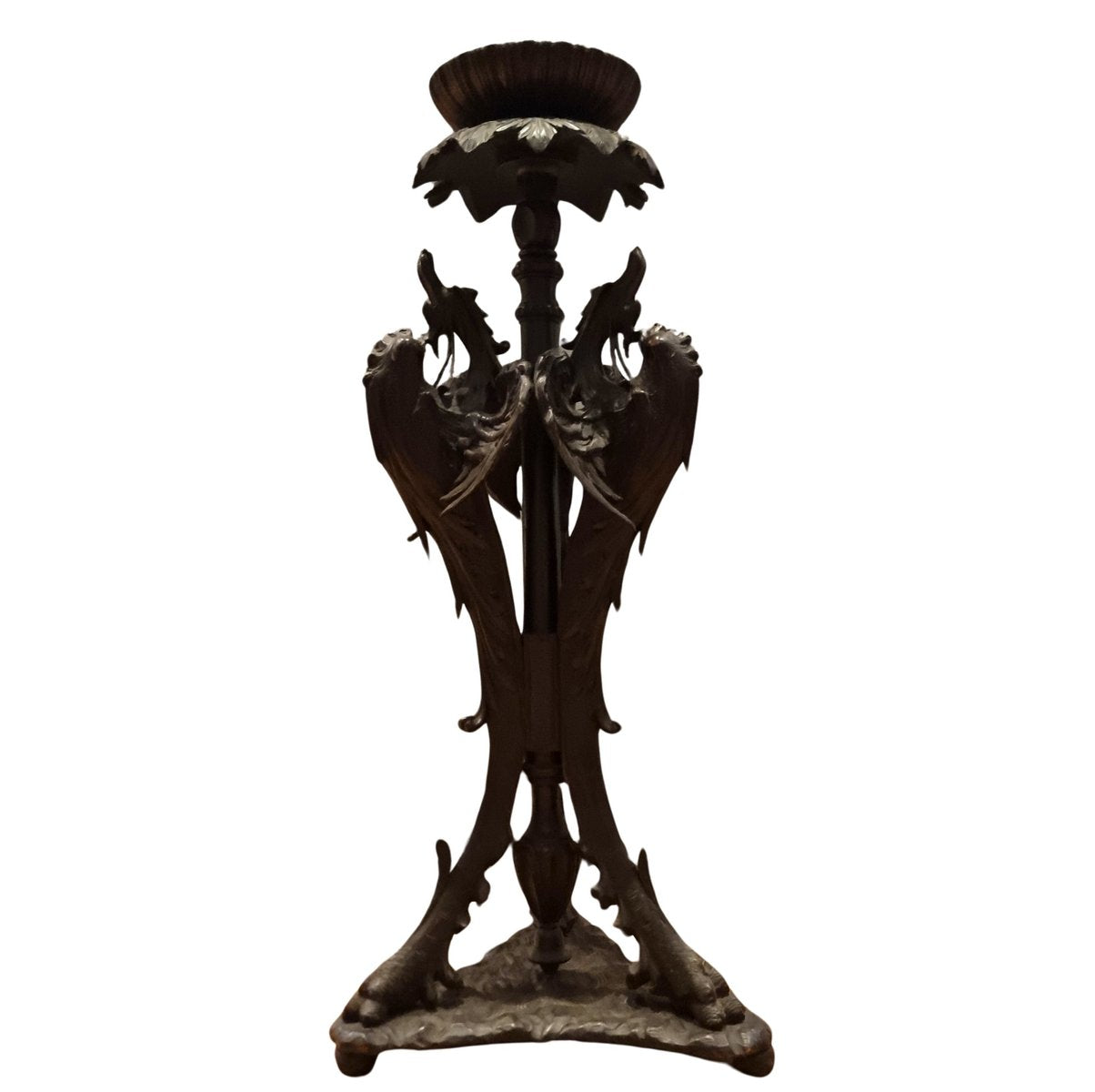 Ebonized Wood Side Table with Dragons, 1870