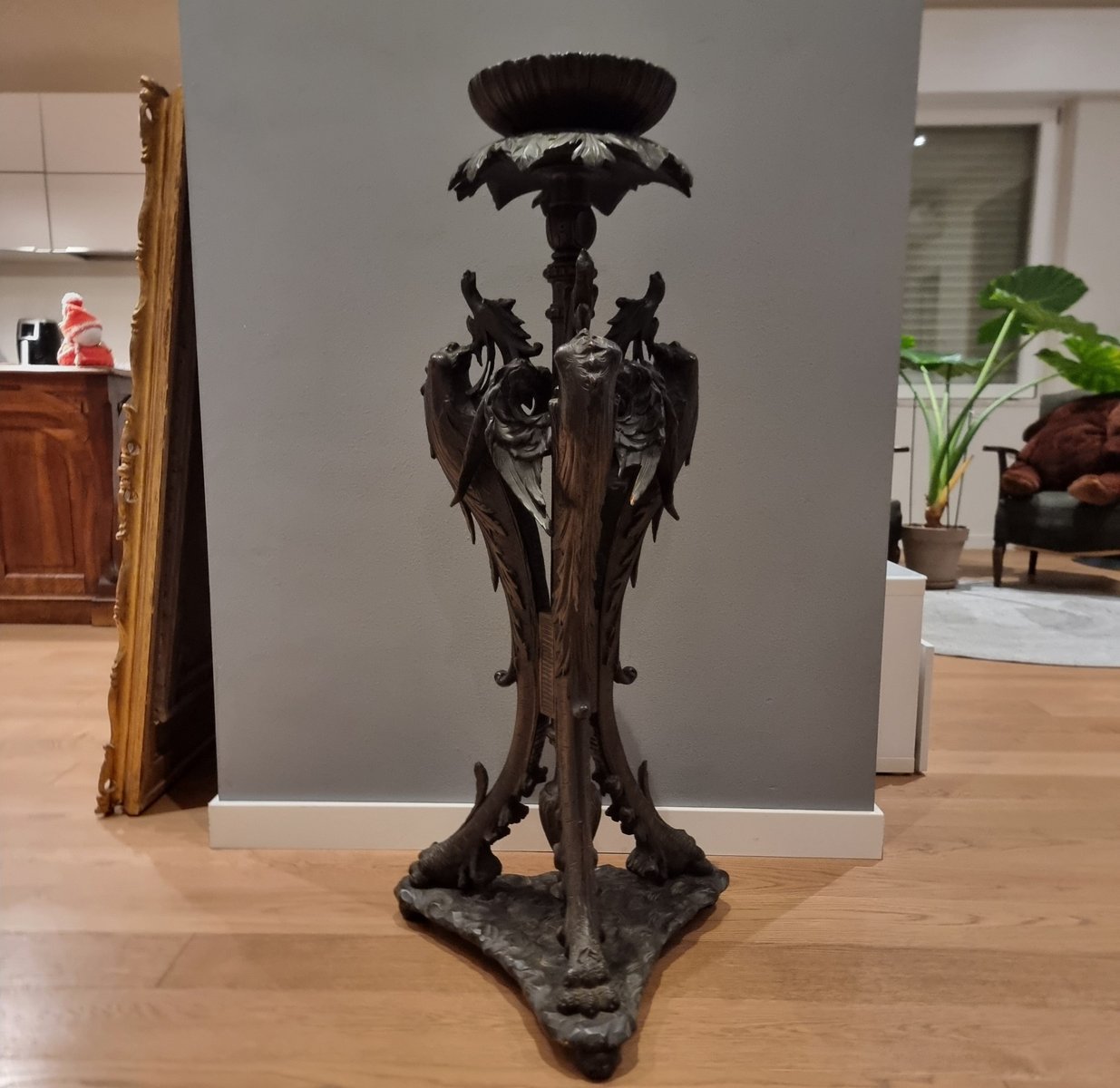 Ebonized Wood Side Table with Dragons, 1870