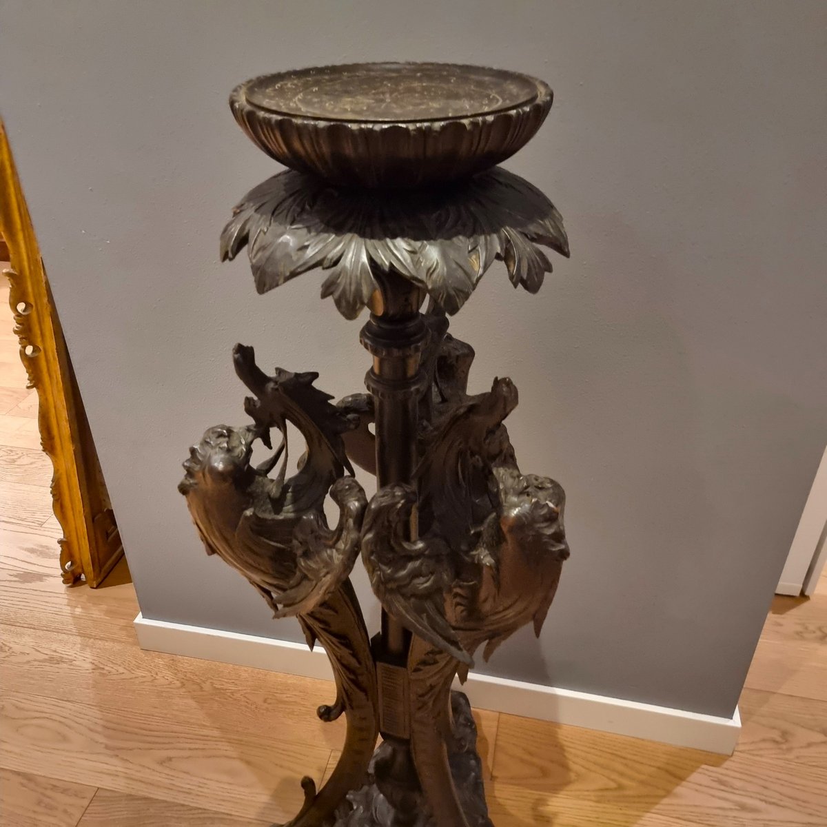 Ebonized Wood Side Table with Dragons, 1870