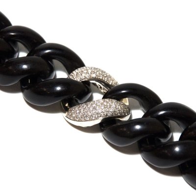 Ebony, Gold & Diamond Bracelet-YNQ-888293