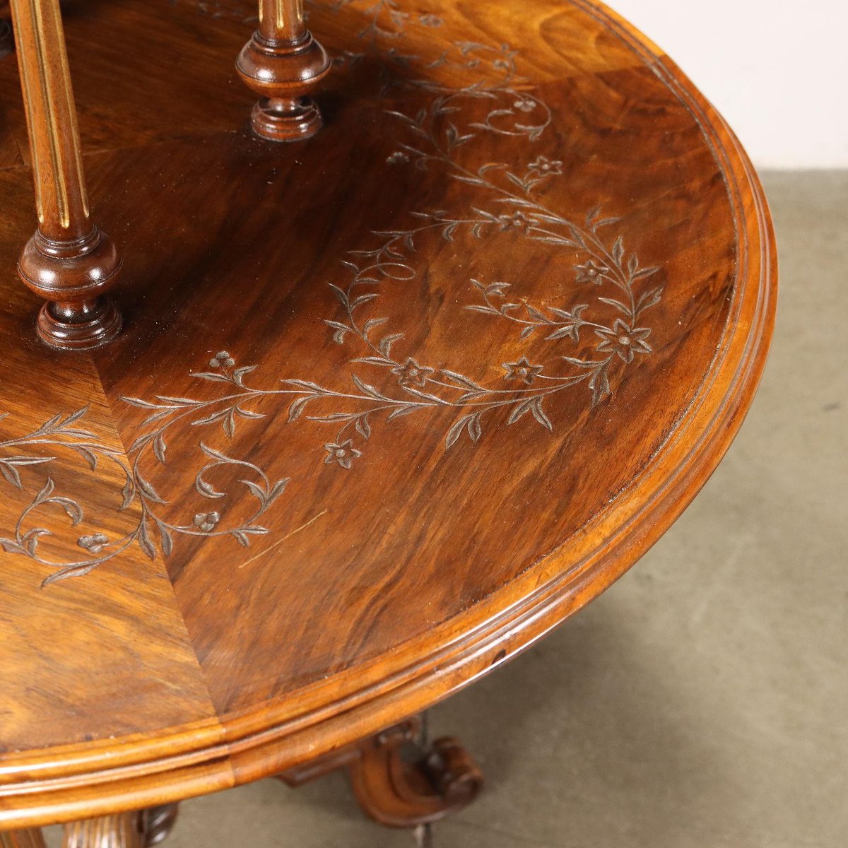 Eclectic Clothing Racks in Mahogany with Phytomorphic Motifs