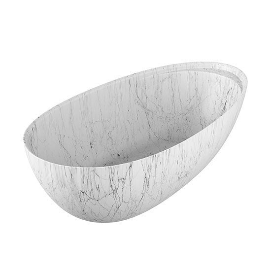 Eclipse - Freestanding Oval Marble Bathtub by Antonio Lupi Design