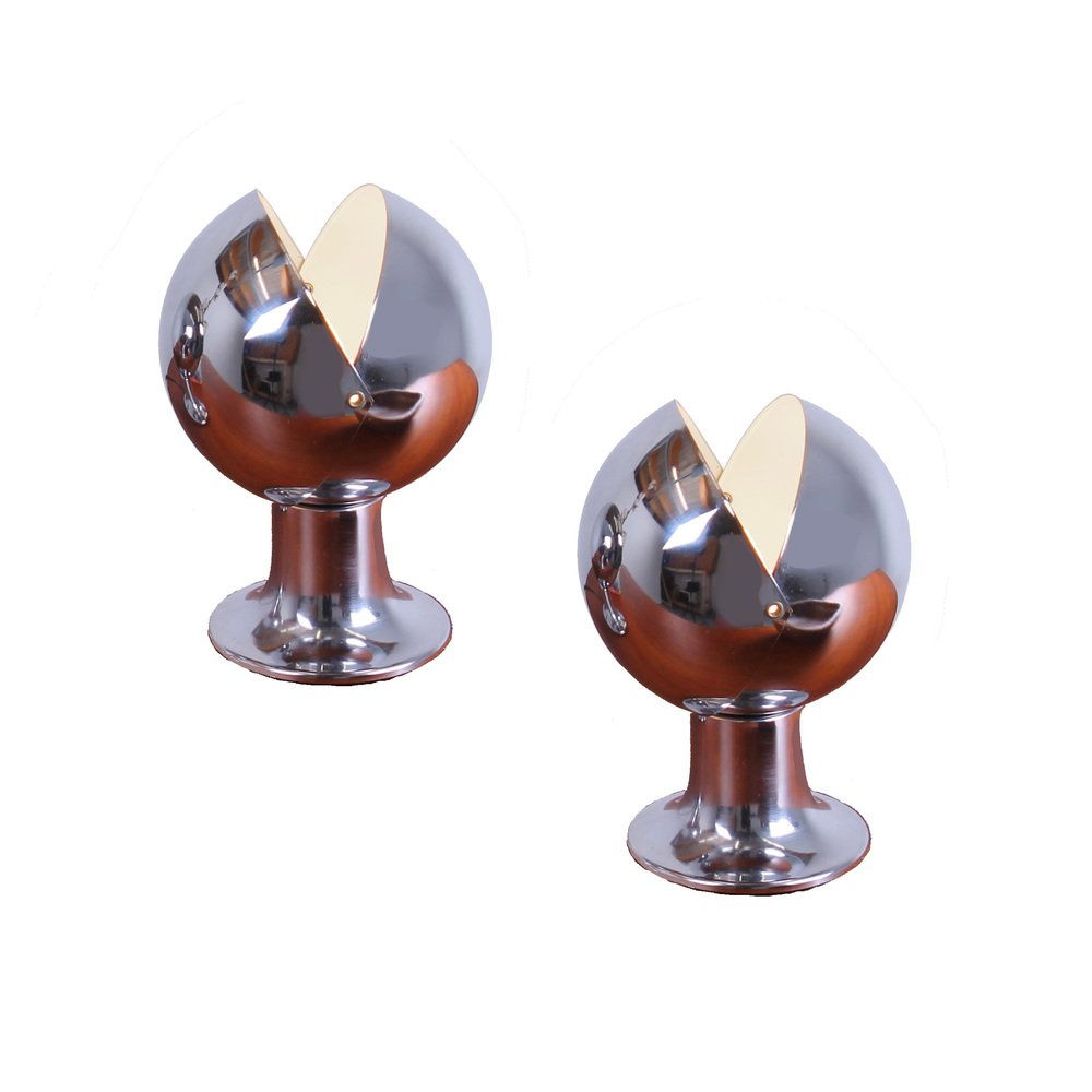 Eclisse Eyeball Kugel Globe Table Lamps attributed to Hillebrand, 1970s, Set of 2