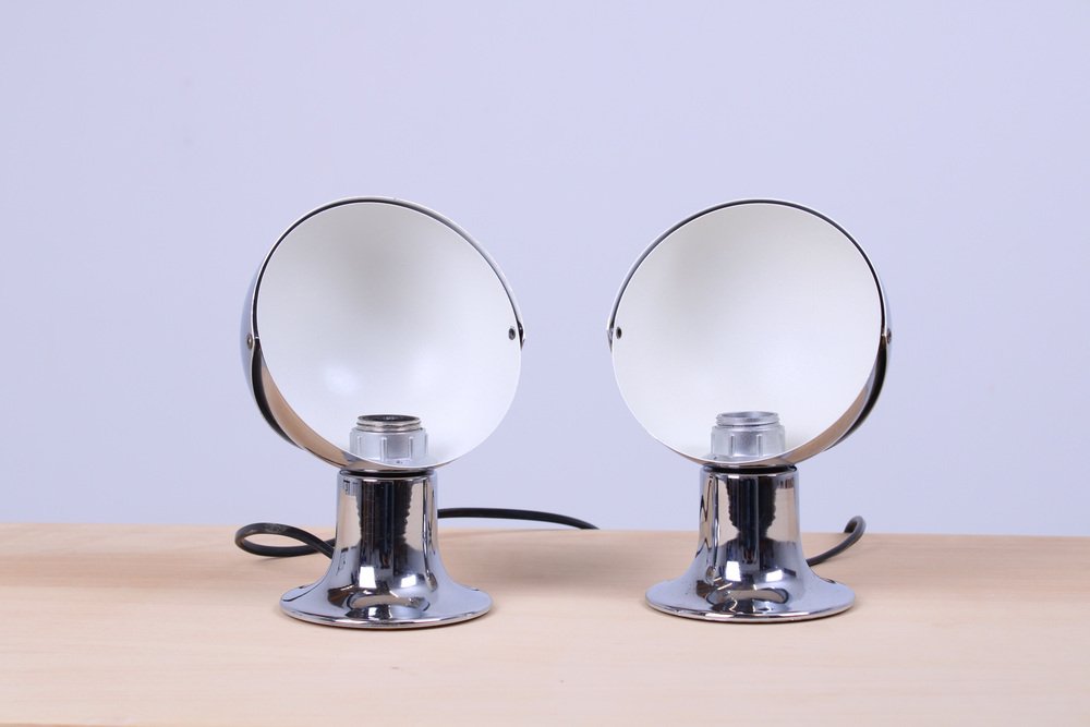 Eclisse Eyeball Kugel Globe Table Lamps attributed to Hillebrand, 1970s, Set of 2