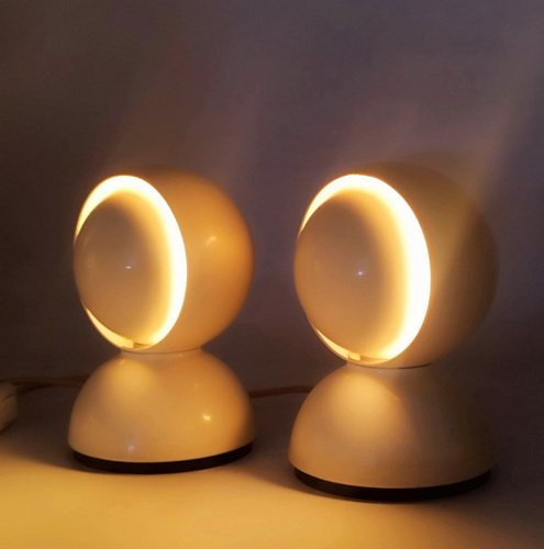 Eclisse Table Lamps attributed to Vico Magistretti for Artemide, Italy, 1960s, Set of 2