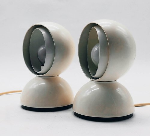 Eclisse Table Lamps attributed to Vico Magistretti for Artemide, Italy, 1960s, Set of 2