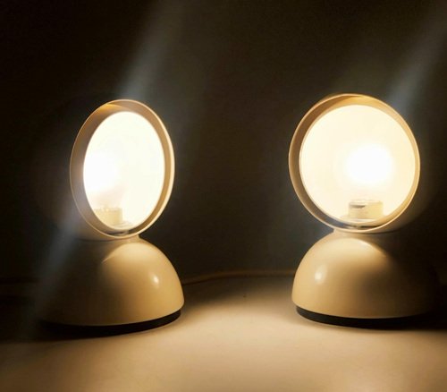 Eclisse Table Lamps attributed to Vico Magistretti for Artemide, Italy, 1960s, Set of 2