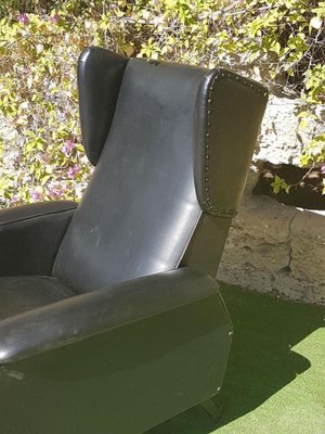 Eco-Leather Reclining Armchair, 1970s-FIP-1155622