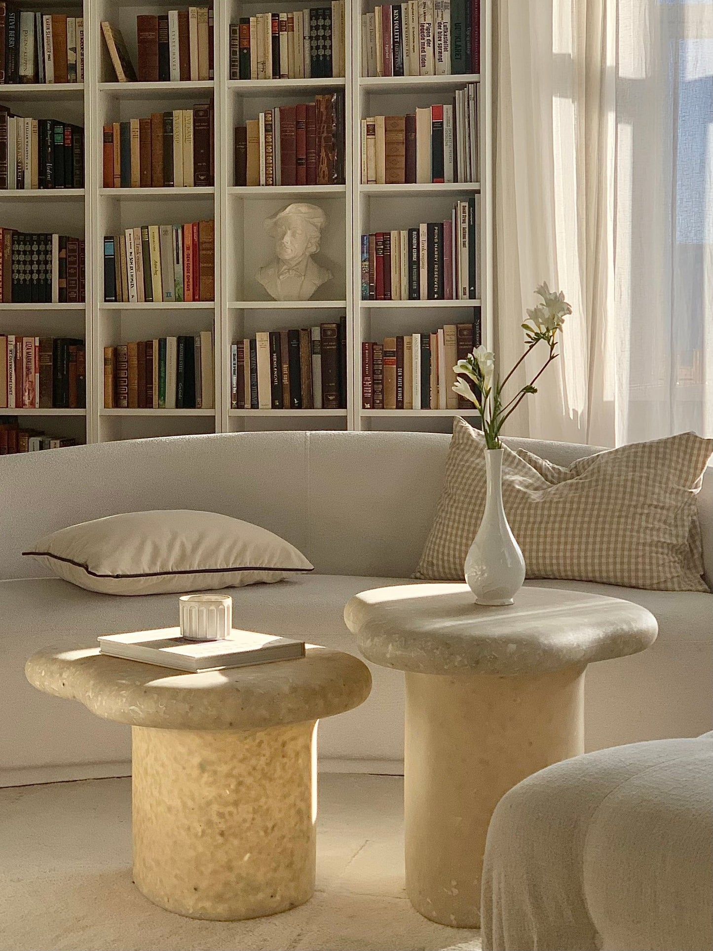 Marine coffee table, 50 cm, faded white