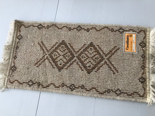 Ecru & Brown Thick Wool Rug, 1980s-WQQ-1257051