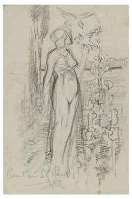 Eden - Original pencil drawing by Max Théron - Early 1900 Early 20th Century-ZCI-760701