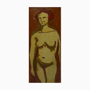 Edgardo Corbelli, Orange Nude Oil Painting, 1952-QUE-943960