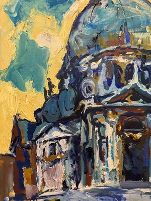 Edgardo Corbelli, Venice, Church of Santa Maria Della Salute, 1964, Oil on Canvas-QUE-1114113