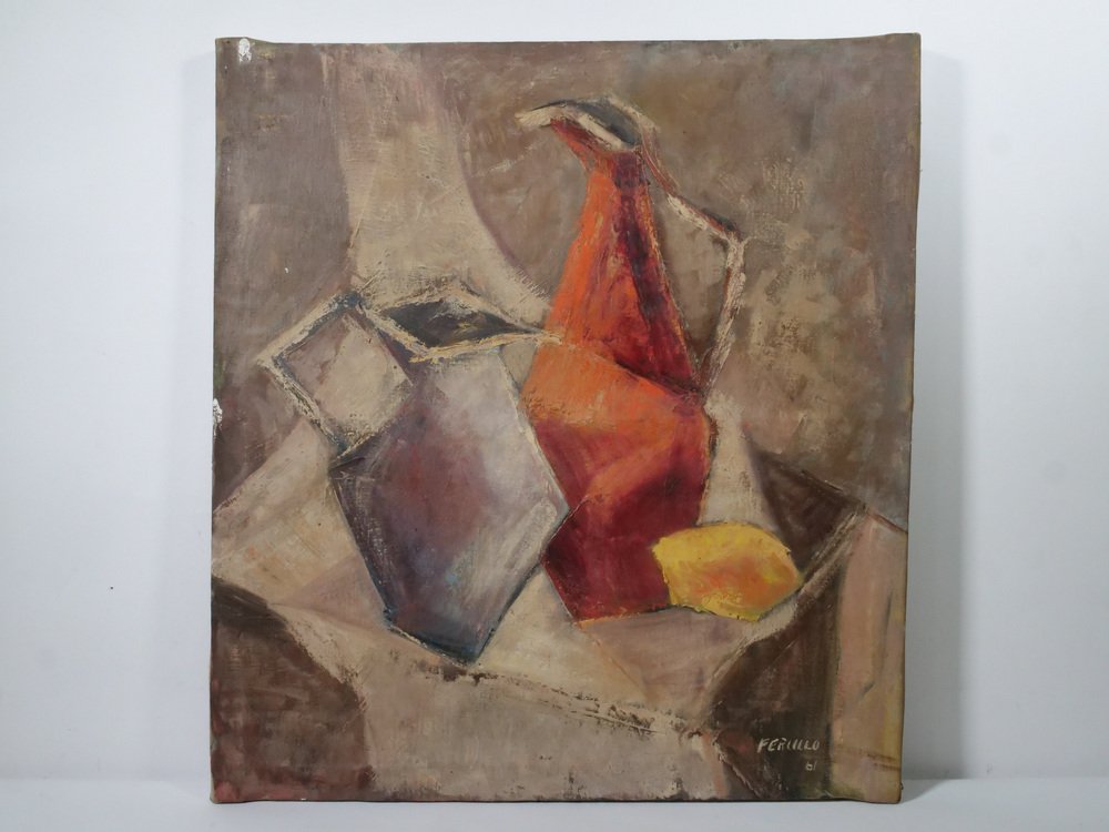 Edith Ferullo, Die drei Krüge, Oil on Canvas, 1961