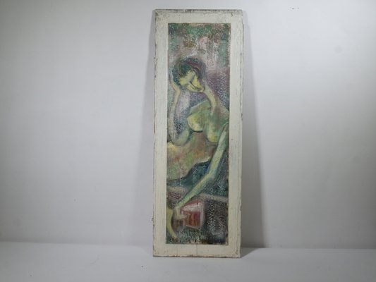 Edith Ferullo, Female Nude, 1961, Oil on Wood, Framed-LVS-1762943