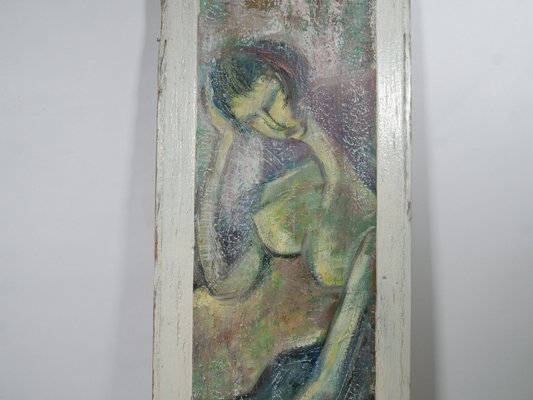 Edith Ferullo, Female Nude, 1961, Oil on Wood, Framed-LVS-1762943