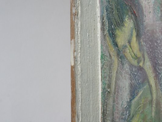 Edith Ferullo, Female Nude, 1961, Oil on Wood, Framed-LVS-1762943