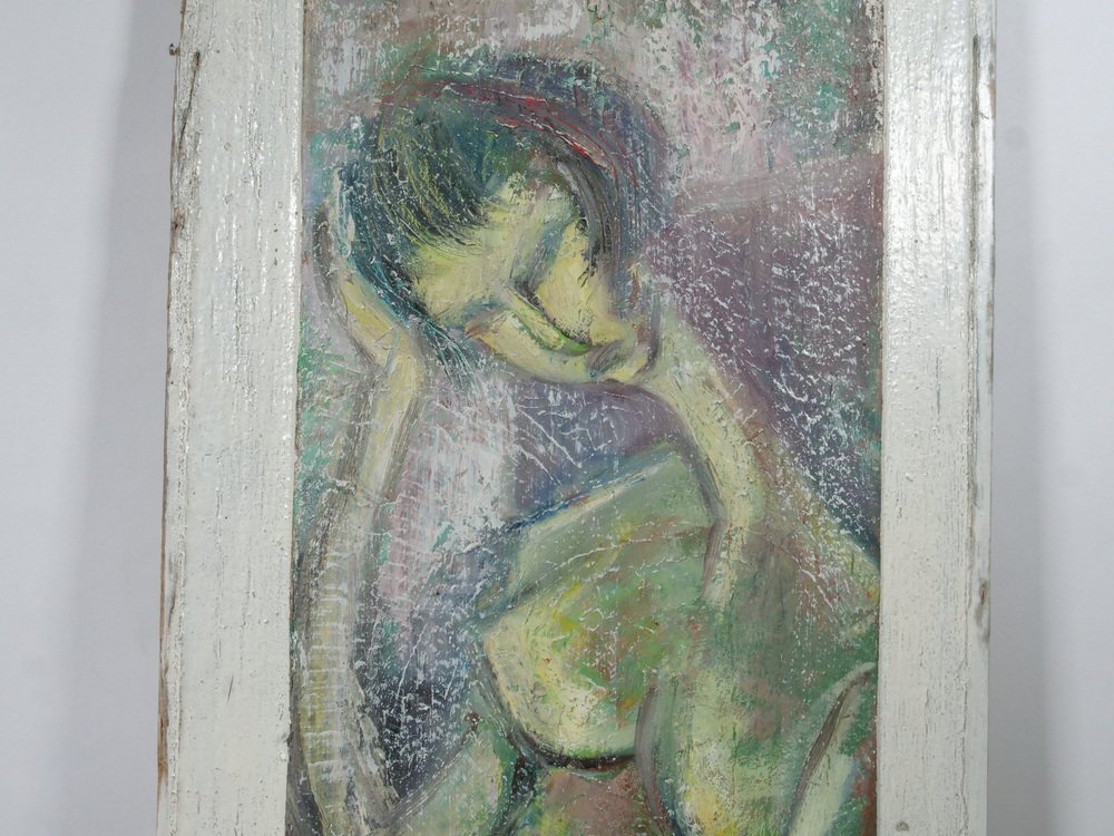 Edith Ferullo, Female Nude, 1961, Oil on Wood, Framed