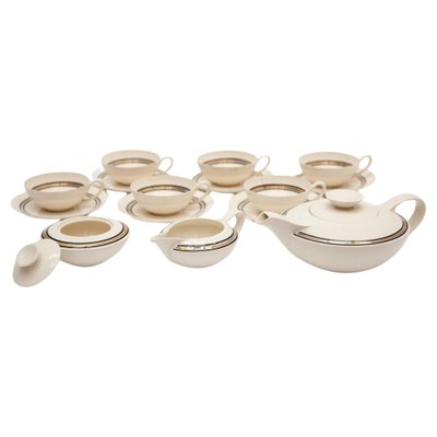 Edmond Bellefroid Tea Set attributed to Petrus Regout Maastricht, Bauhaus, Dutch Art Deco, 1924, Set of 25-KL-1769270