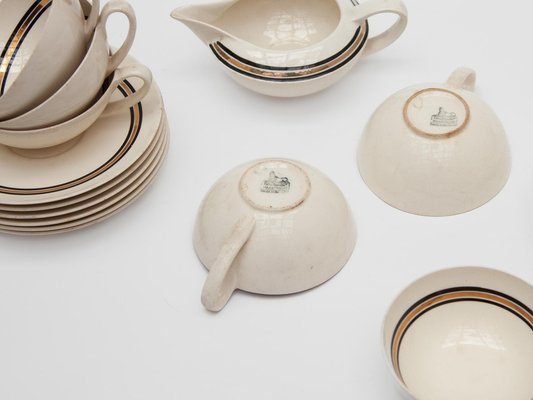 Edmond Bellefroid Tea Set attributed to Petrus Regout Maastricht, Bauhaus, Dutch Art Deco, 1924, Set of 25-KL-1769270