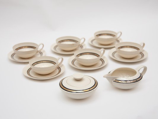 Edmond Bellefroid Tea Set attributed to Petrus Regout Maastricht, Bauhaus, Dutch Art Deco, 1924, Set of 25-KL-1769270