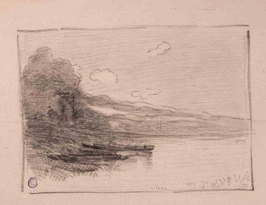 Edmond Cuisinier, Landscape, Original Drawing, Early 20th Century-ZCI-1371181