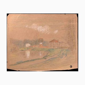 Edmond Cuisinier, Landscape, Original Drawing, Early 20th-Century-ZCI-1362651