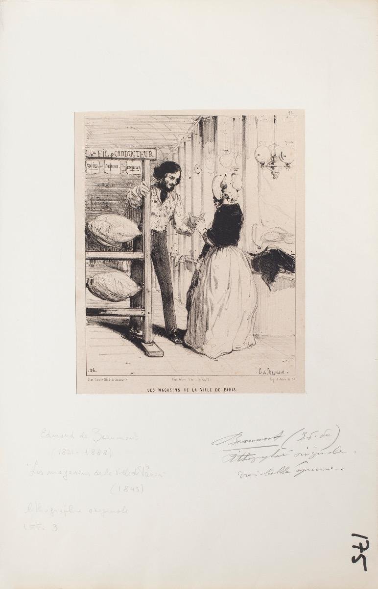 Edouard De Beumont, The Shops of the City of Paris, Lithograph, 1843